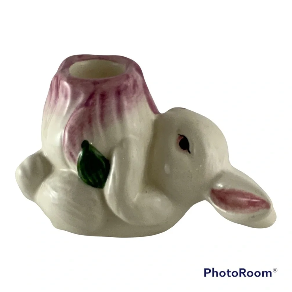 Vintage Avon Easter Bunny Candle Holder Set  Made in Brazil 1970’s 2 Pie…